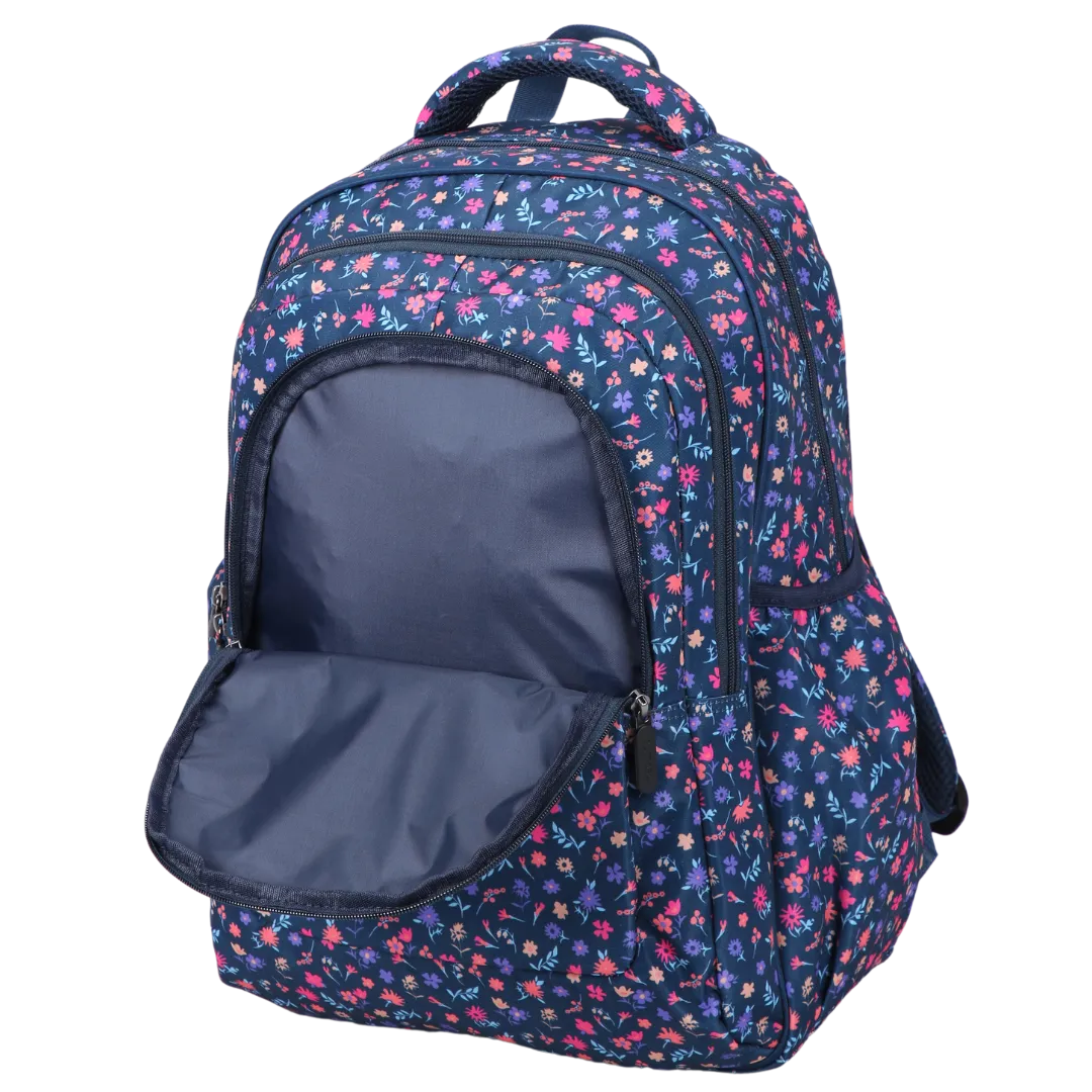 Ditsy Flowers Navy Large School Backpack