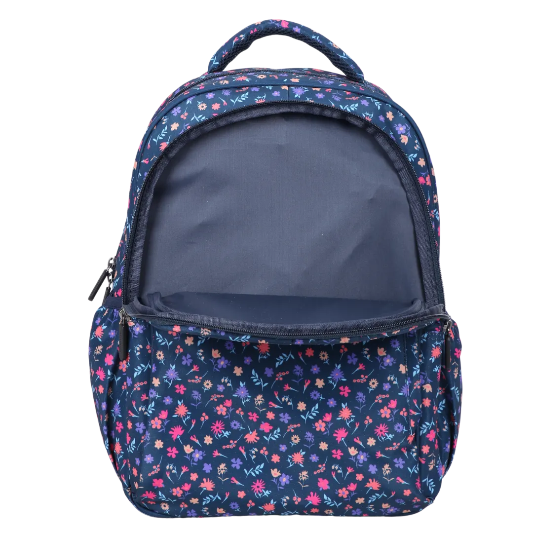 Ditsy Flowers Navy Midsize Kids Backpack