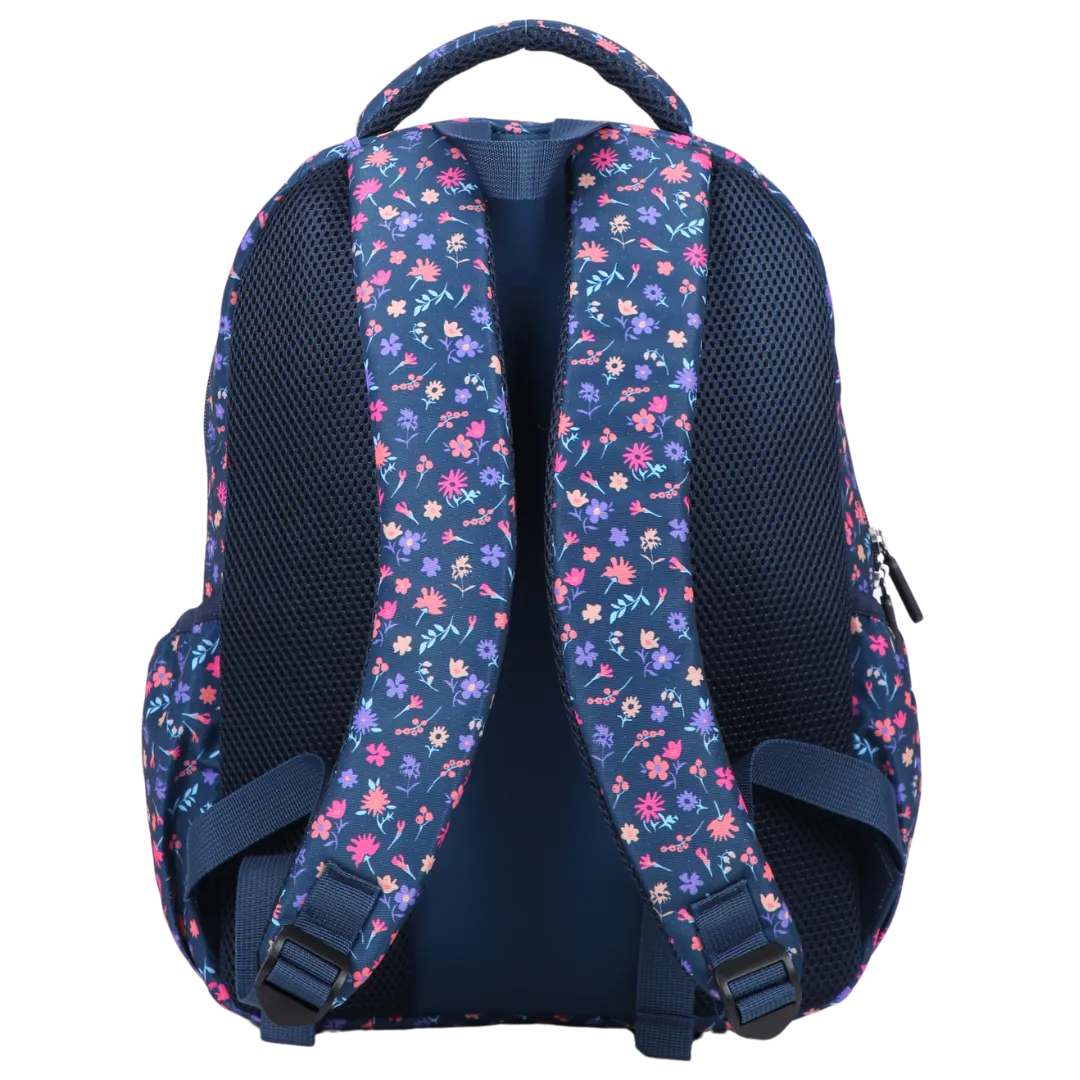 Ditsy Flowers Navy Midsize Kids Backpack