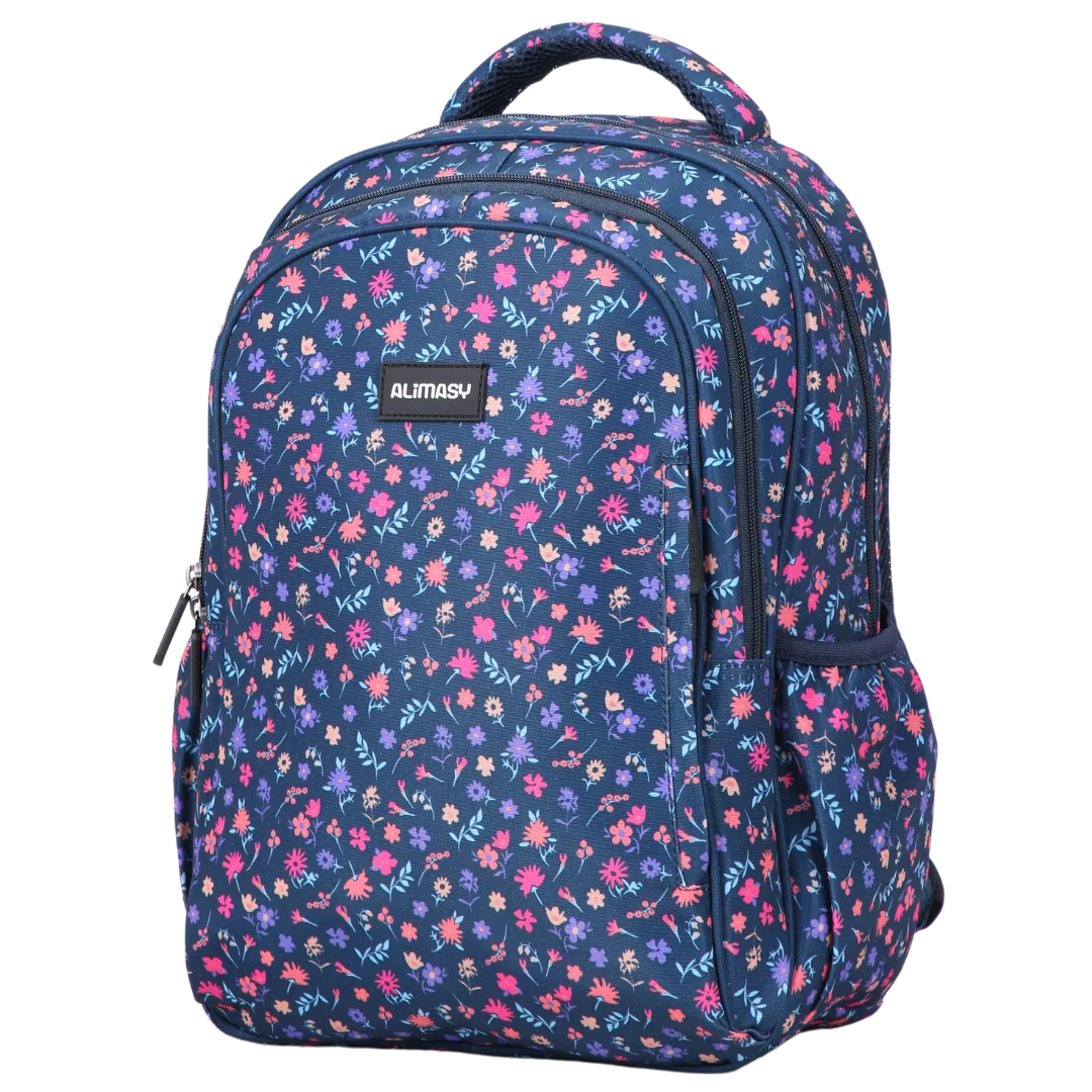 Ditsy Flowers Navy Midsize Kids Backpack