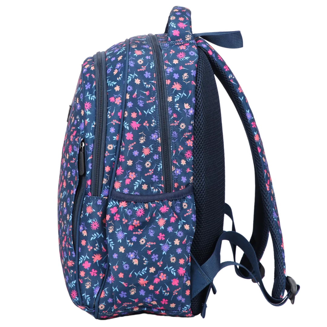 Ditsy Flowers Navy Midsize Kids Backpack