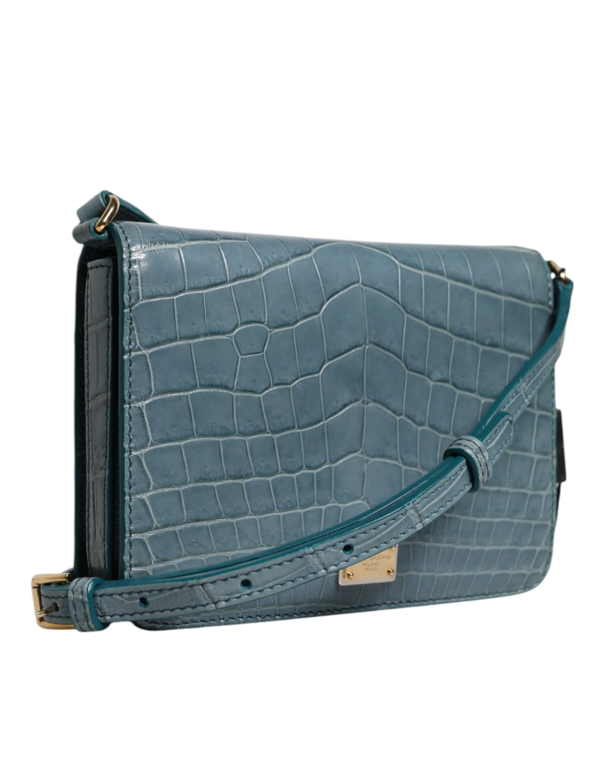 Dolce & Gabbana Exotic Leather DG Plaque Crossbody Mini Women's Bag
