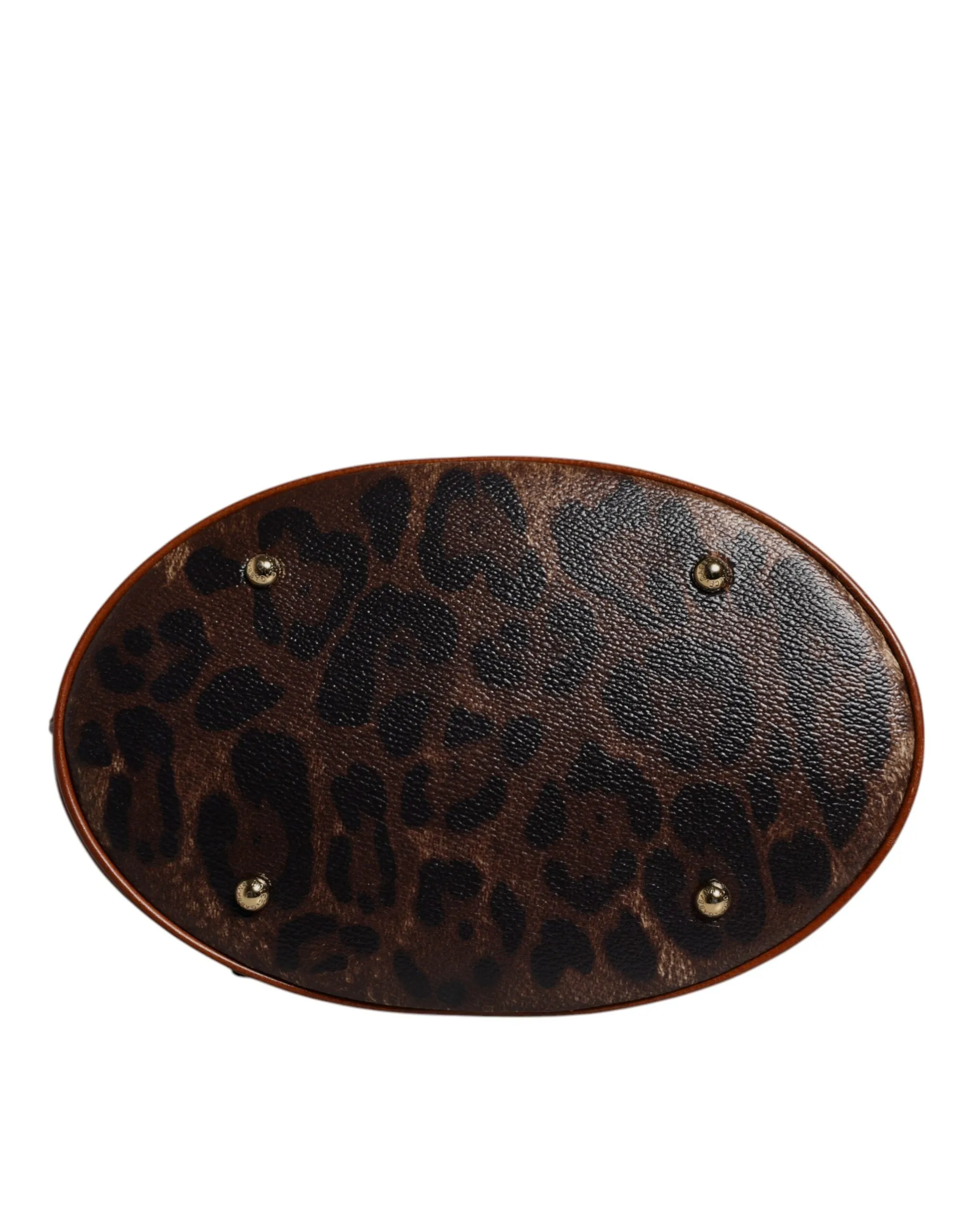 Dolce & Gabbana Leopard Leather Shoulder Strap Tote Women's Bag