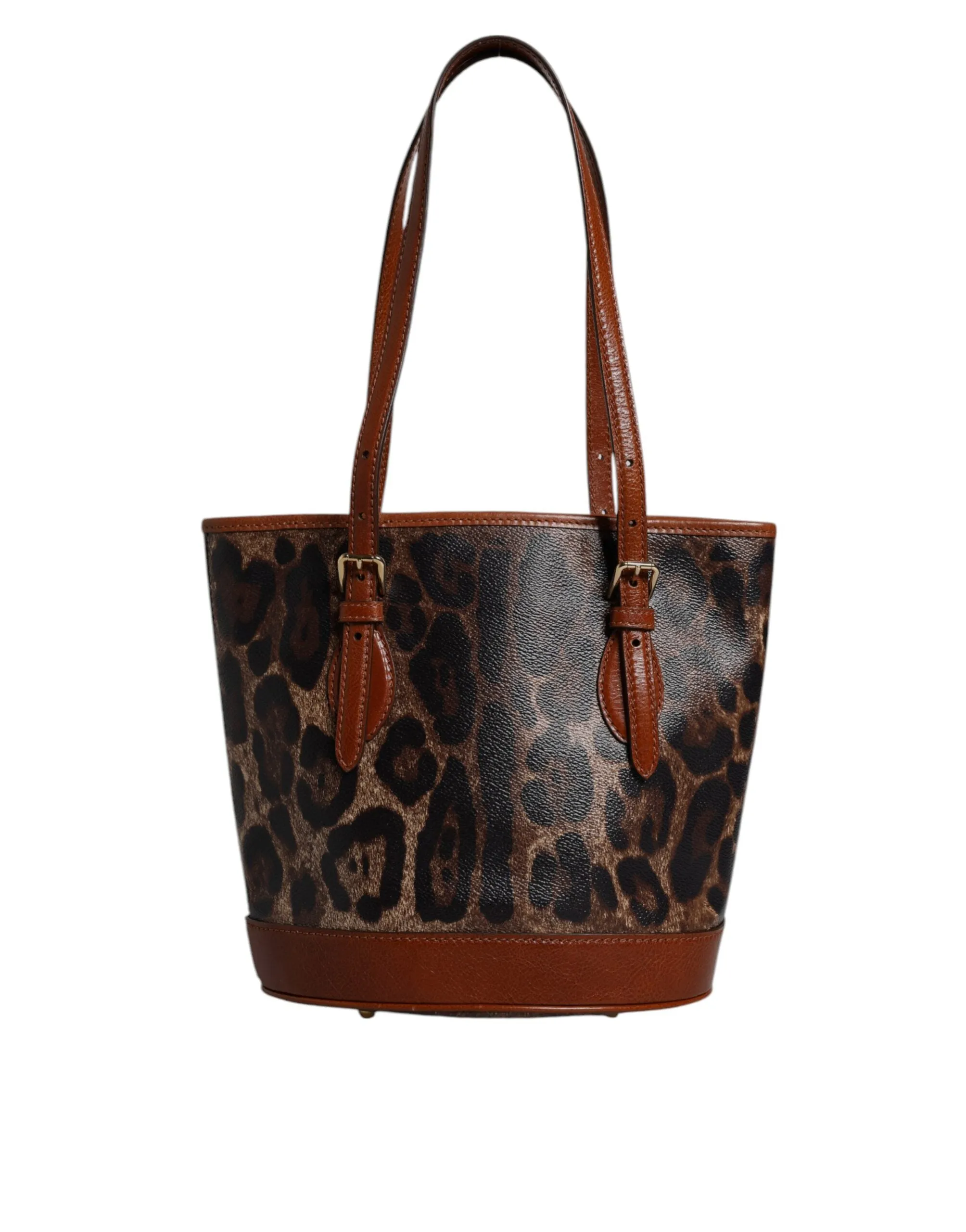 Dolce & Gabbana Leopard Leather Shoulder Strap Tote Women's Bag