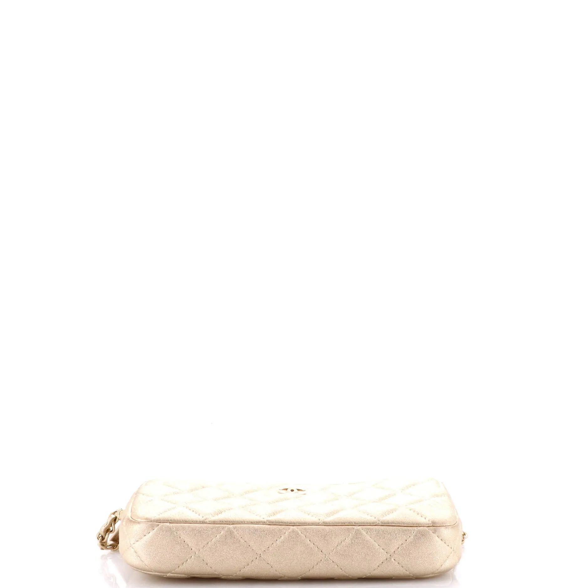 Double Zip Clutch with Chain Quilted Lambskin