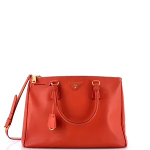 Double Zip Lux Tote Saffiano Leather Medium