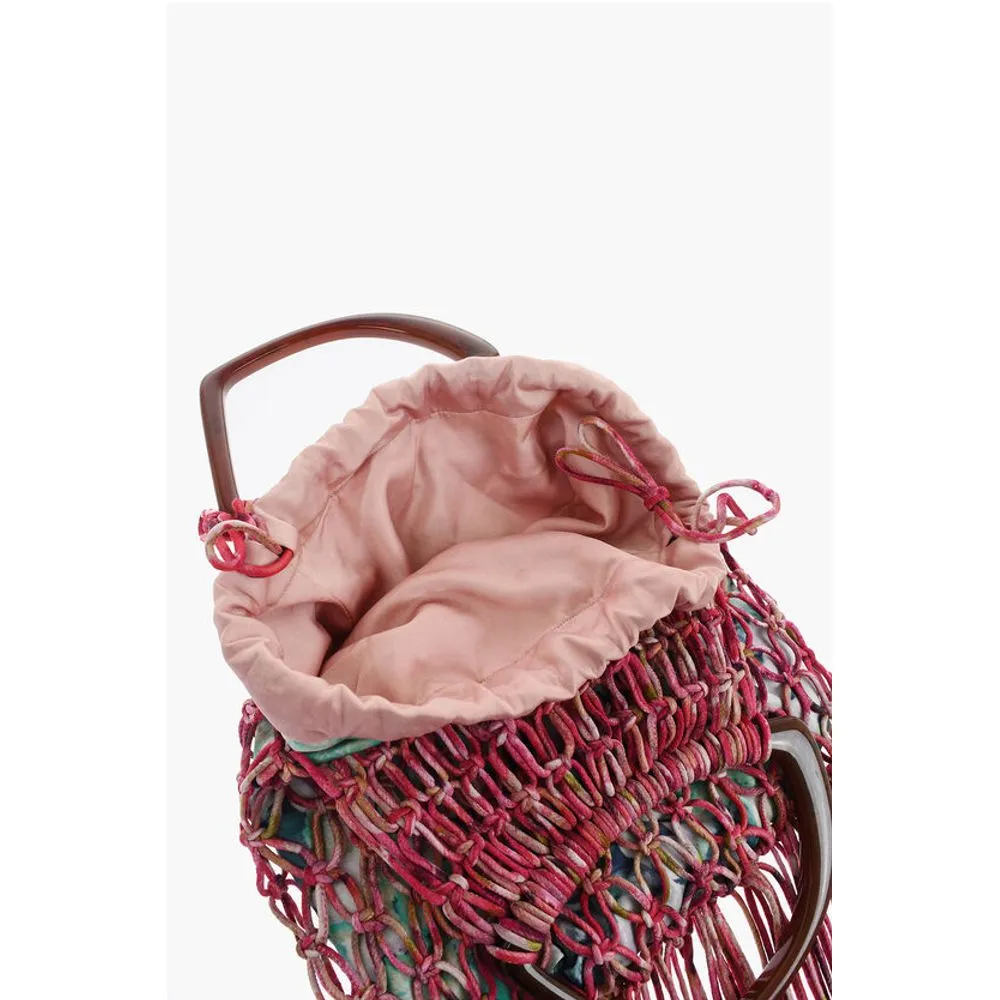 Dries Van Noten Mesh hand Bag With Maxi Fringes