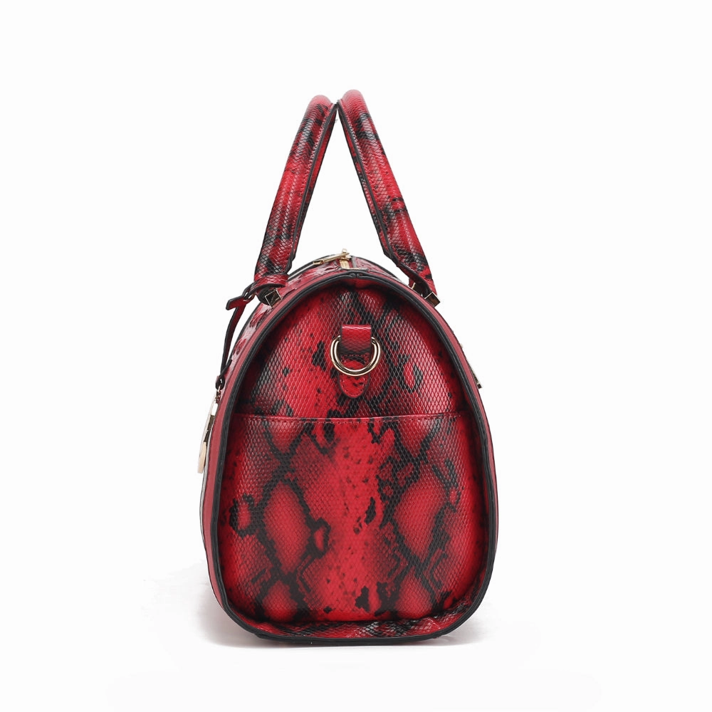 Eleanor Faux Crocodile-Embossed Vegan Leather Womens Satchel