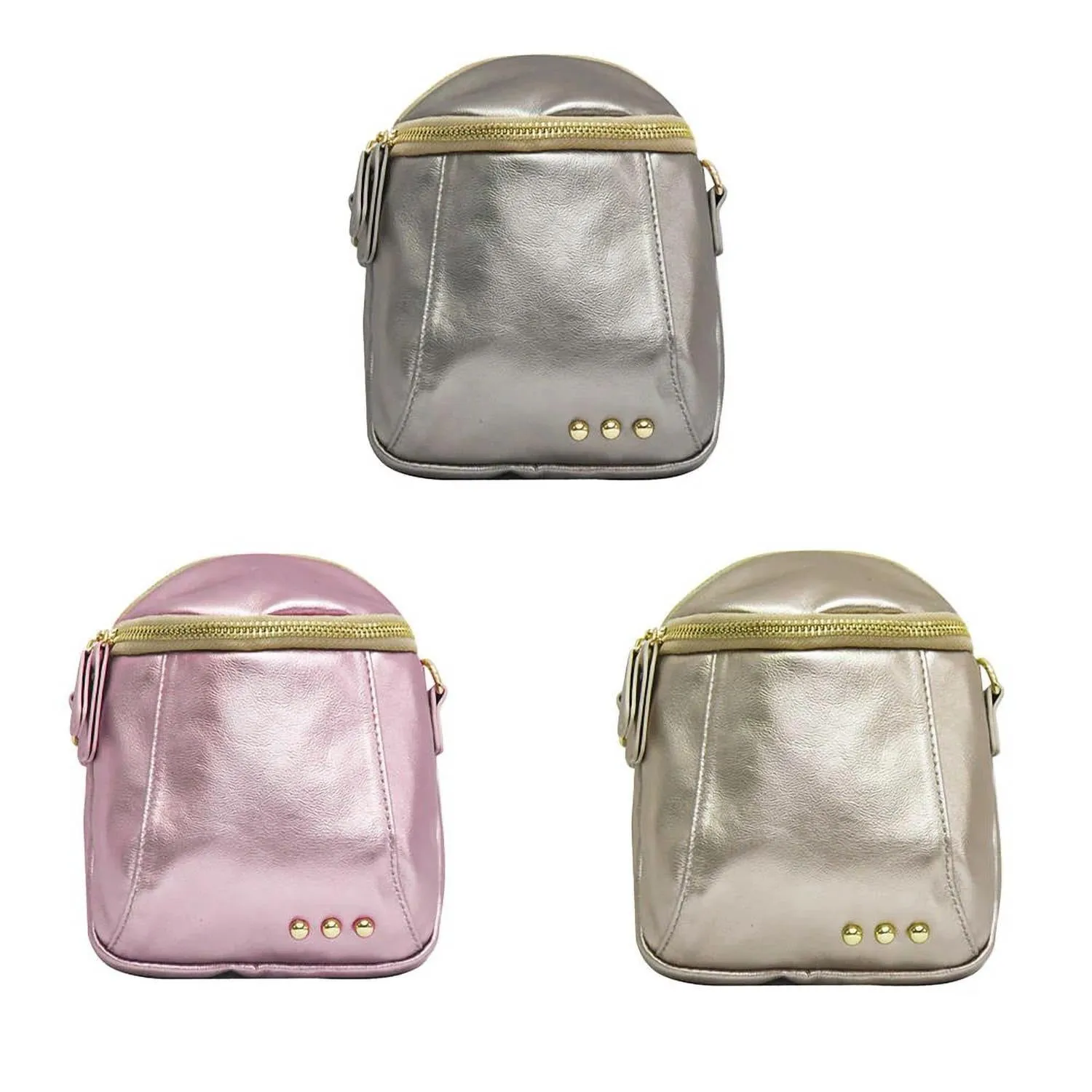 Ellie Metallic Crossbody Bag In Gold