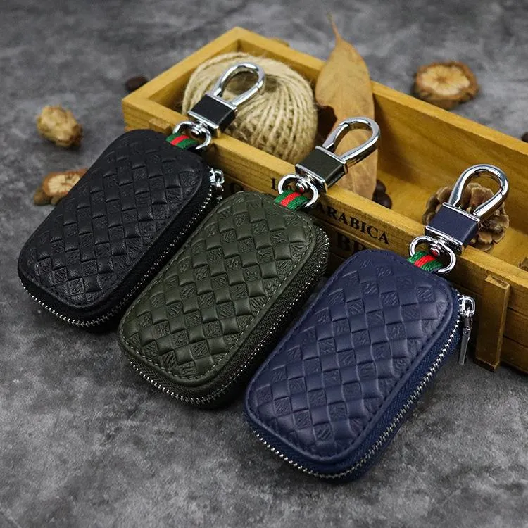 Embossed Brown Leather Men's Key Wallet Key Case Car Car Key Holder For Men