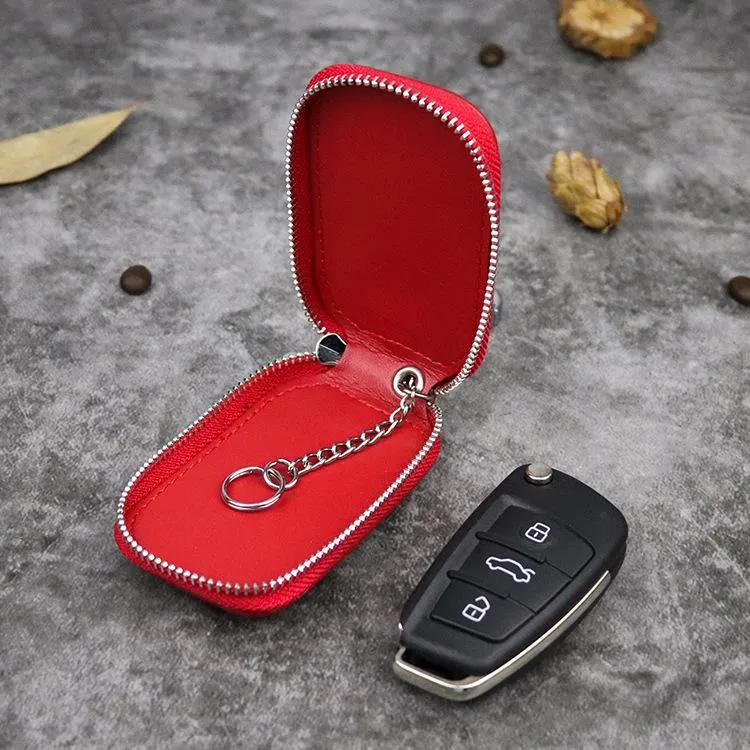 Embossed Brown Leather Men's Key Wallet Key Case Car Car Key Holder For Men