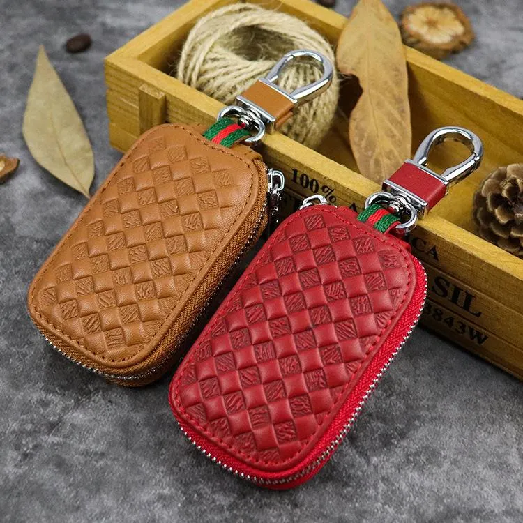Embossed Brown Leather Men's Key Wallet Key Case Car Car Key Holder For Men
