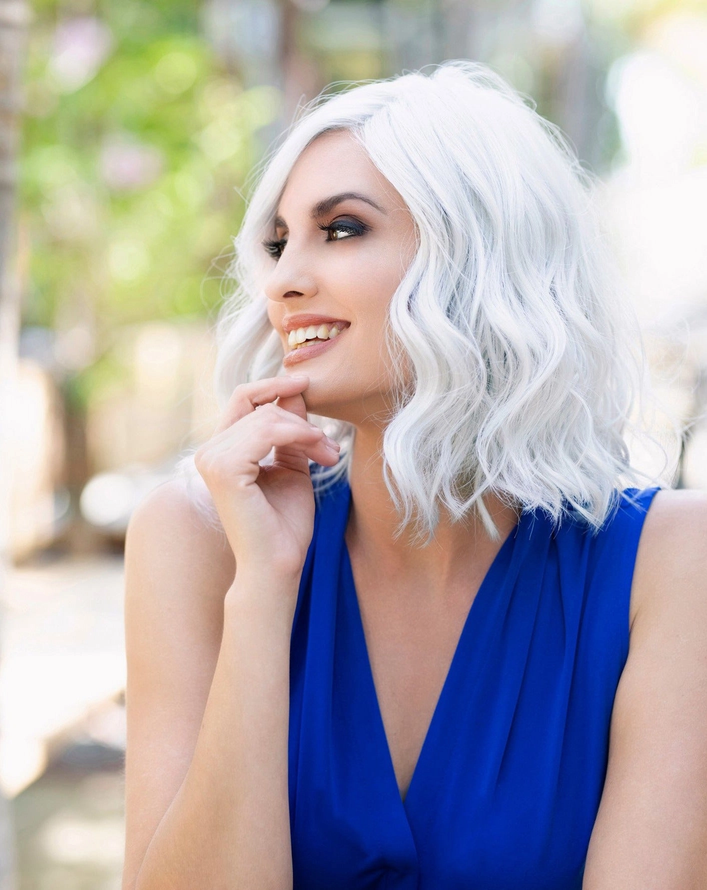 Emma Wig by Envy | Human Hair/Heat Friendly Synthetic Blend Hair | Average Cap