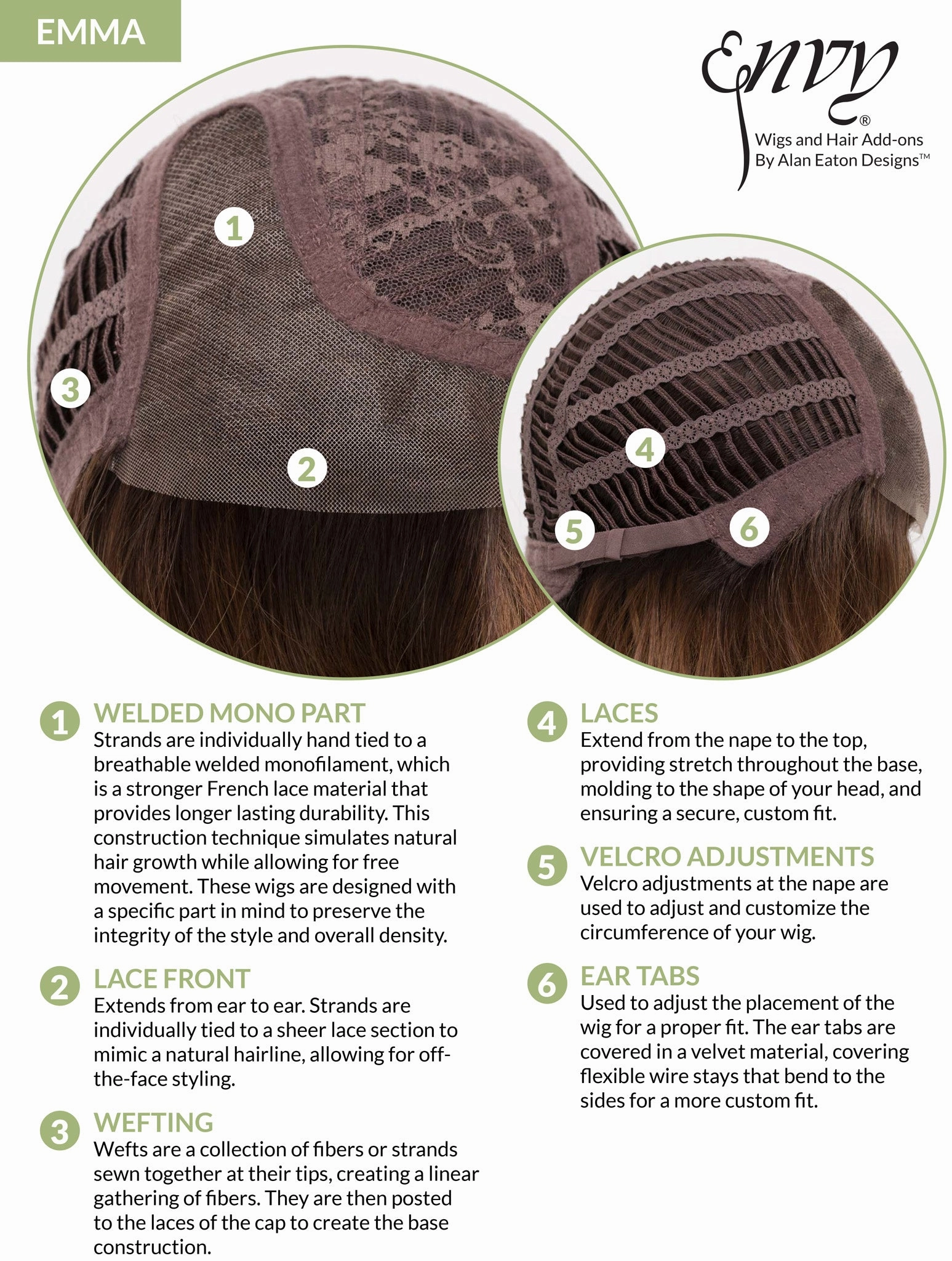 Emma Wig by Envy | Human Hair/Heat Friendly Synthetic Blend Hair | Average Cap