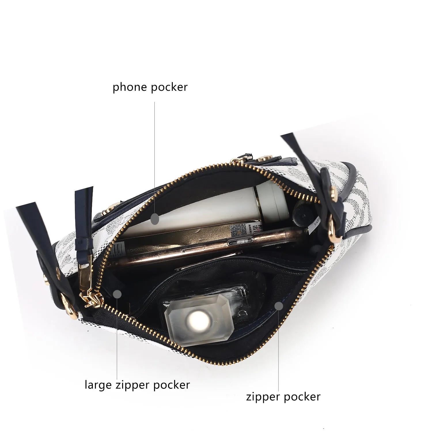 Essie Circular Print Vegan Leather Womens Crossbody by Mia K