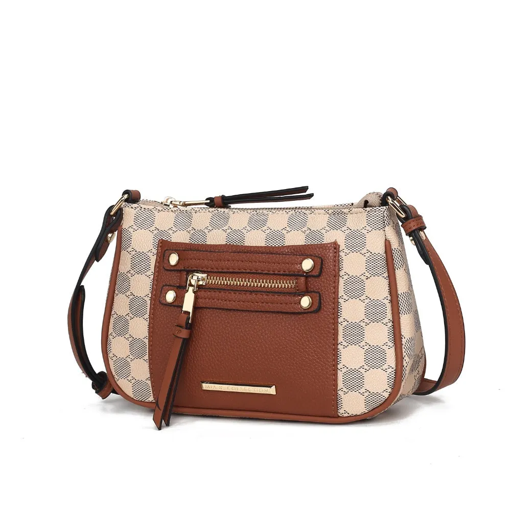 Essie Circular Print Vegan Leather Womens Crossbody by Mia K
