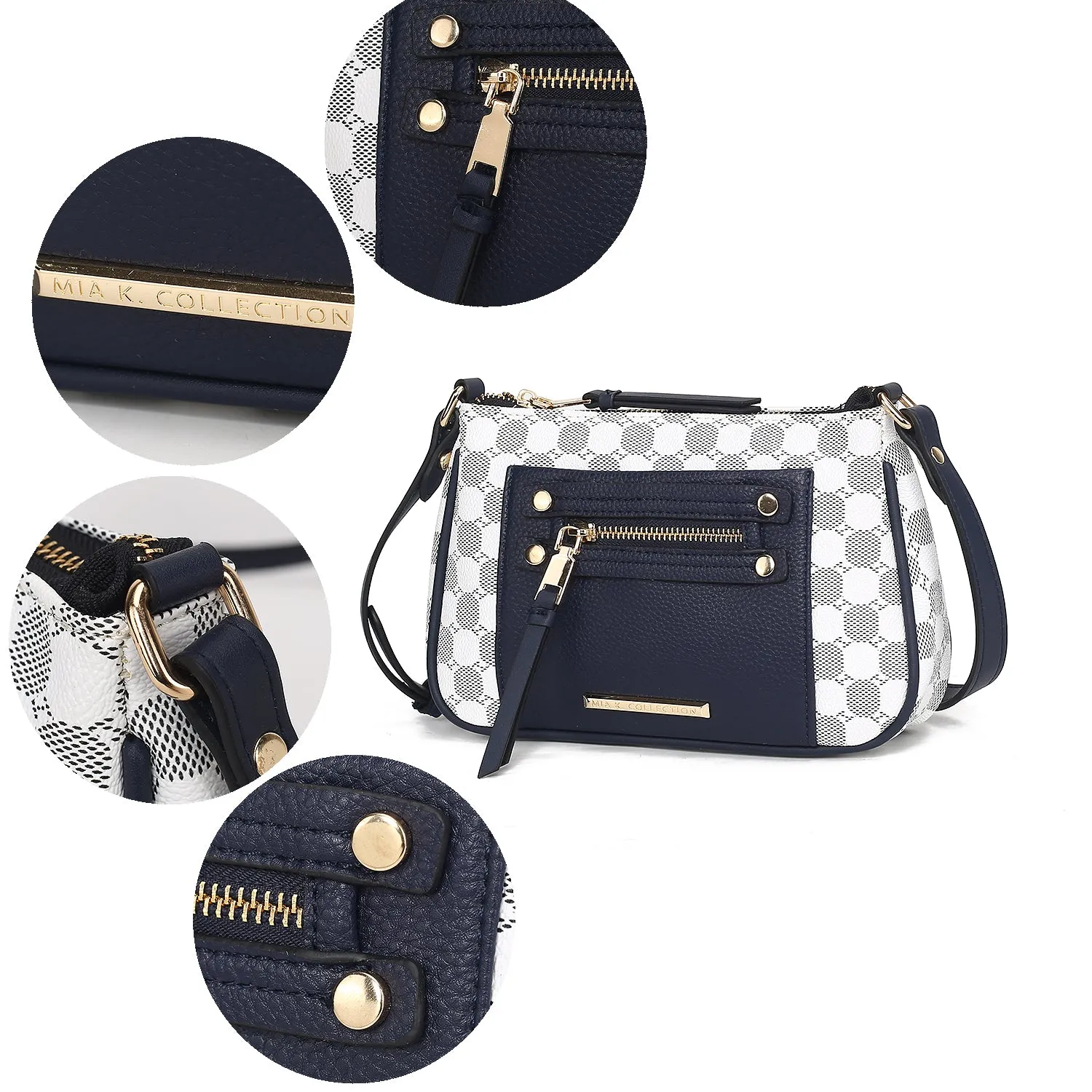 Essie Circular Print Vegan Leather Womens Crossbody by Mia K