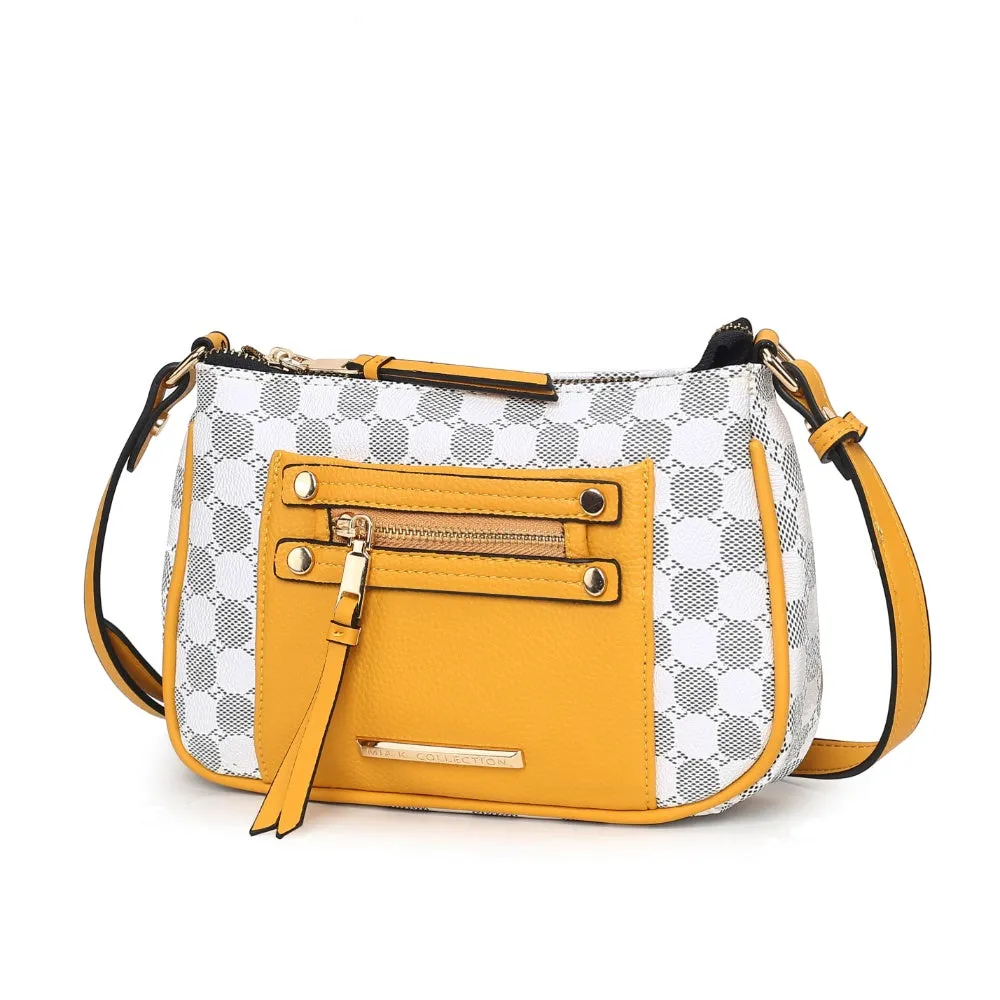 Essie Circular Print Vegan Leather Womens Crossbody by Mia K