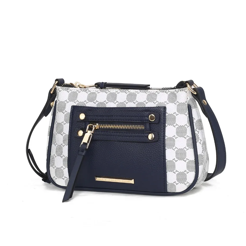 Essie Circular Print Vegan Leather Womens Crossbody by Mia K