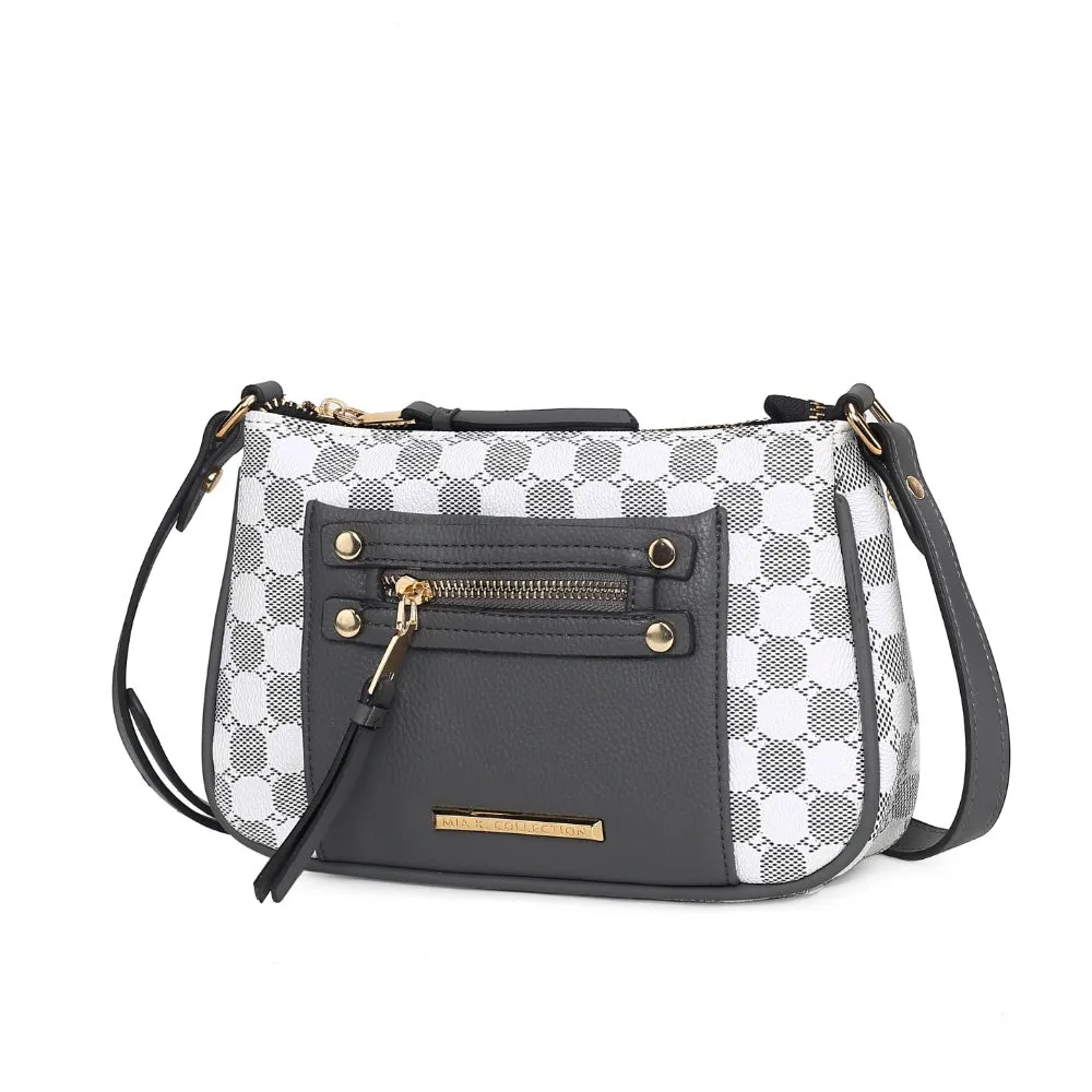 Essie Circular Print Vegan Leather Womens Crossbody by Mia K