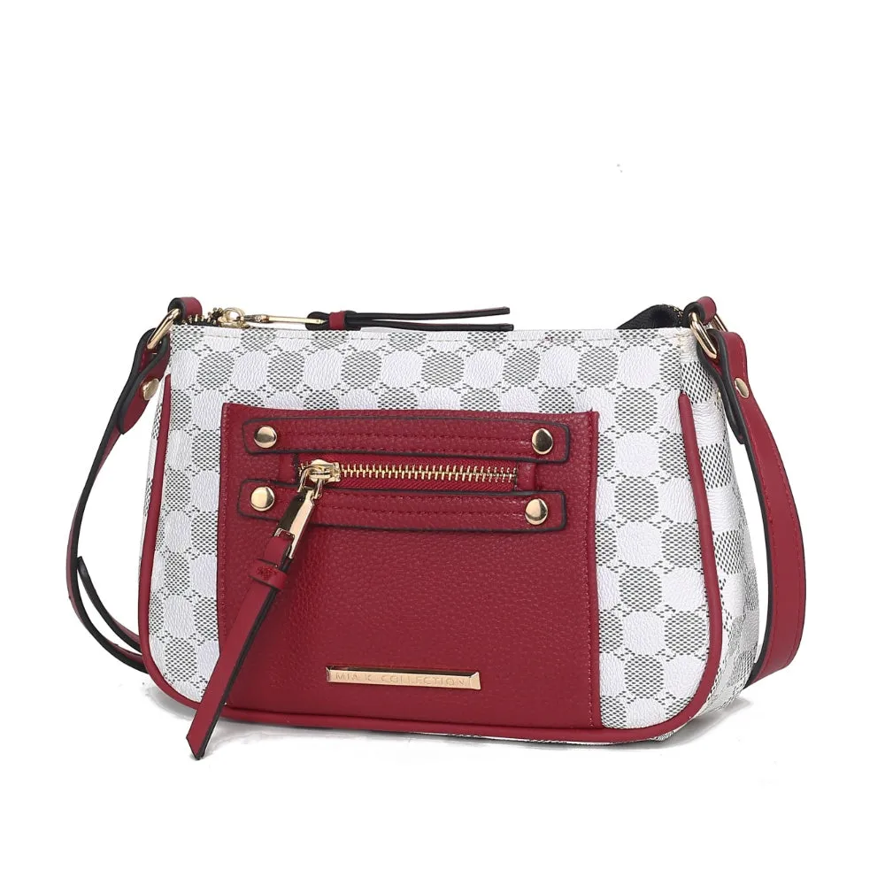 Essie Circular Print Vegan Leather Womens Crossbody by Mia K