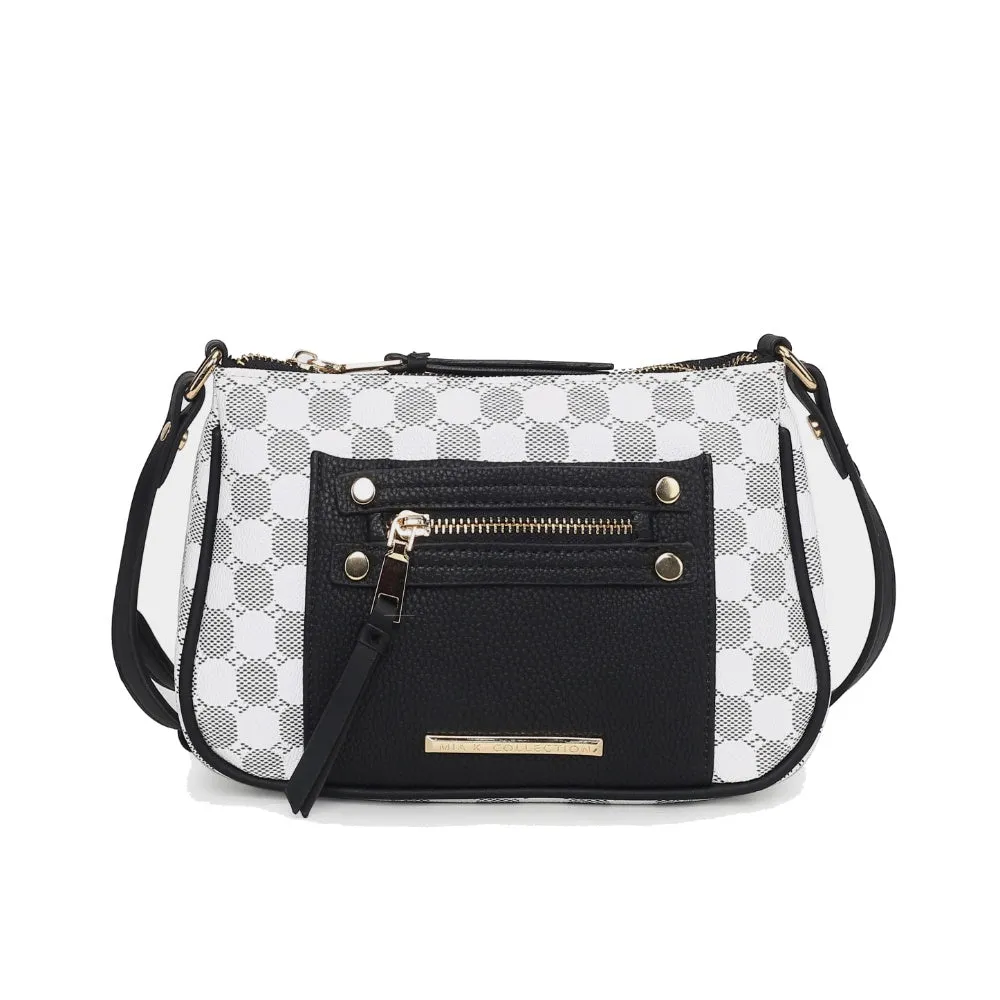 Essie Circular Print Vegan Leather Womens Crossbody by Mia K