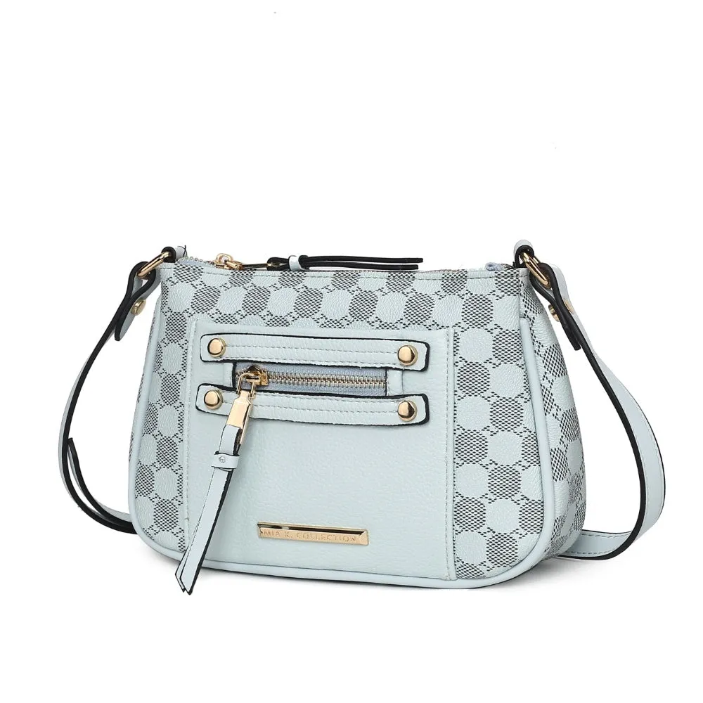Essie Circular Print Vegan Leather Womens Crossbody by Mia K