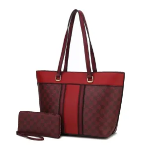 Fabiola Vegan Leather Womens Tote Bag with wallet -2 piece set