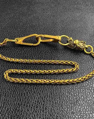 Fashion Brass 18" Mens Dragon Bite Ring Key Chain Pants Chain Wallet Chain Motorcycle Wallet Chain for Men