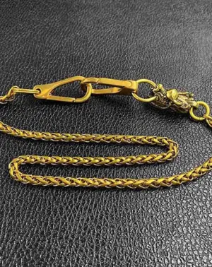 Fashion Brass 18" Mens Dragon Bite Ring Key Chain Pants Chain Wallet Chain Motorcycle Wallet Chain for Men