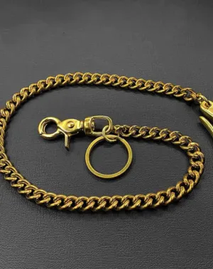 Fashion Brass 19" Mens Pants Chain Wallet Chain Long Motorcycle Wallet Chain for Men