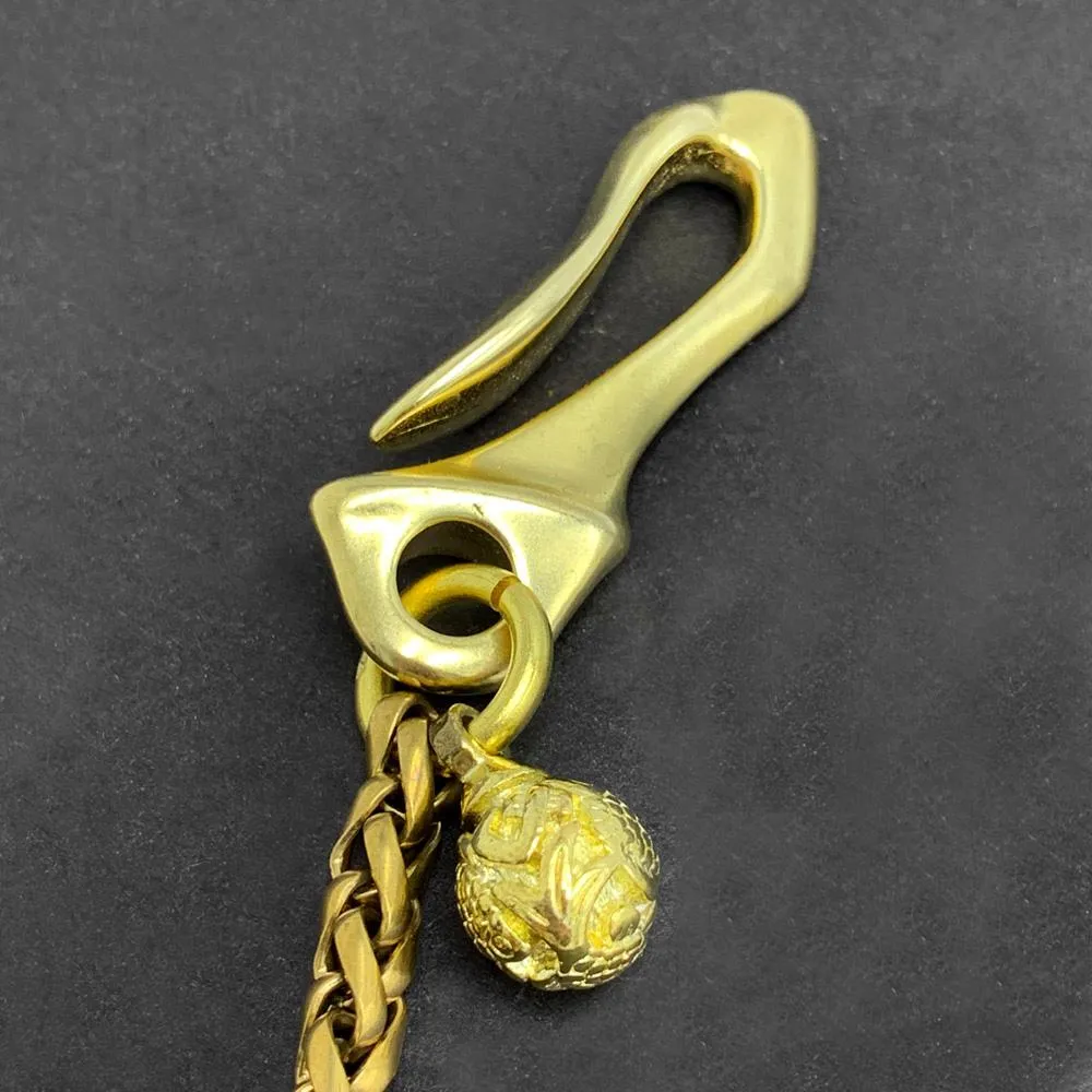 Fashion Handmade Vintage Brass 18" Feather Key Chain Pants Chain Wallet Chain Motorcycle Wallet Chain for Men