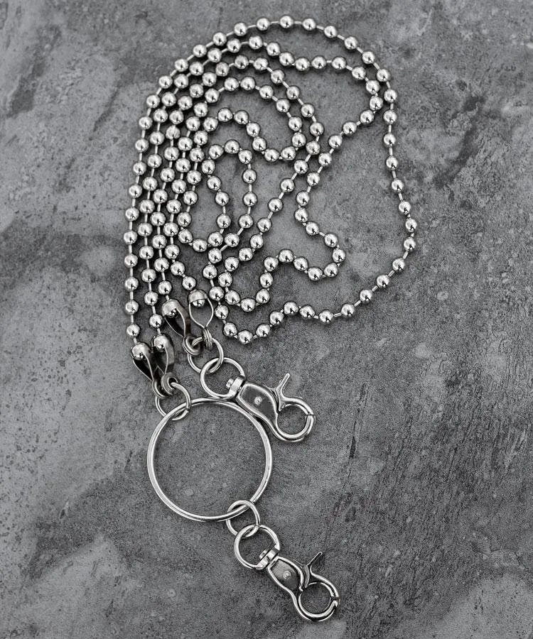 Fashion Men's Womens Double Bead Stainless Steel Pants Chains Biker Wallet Chain For Men