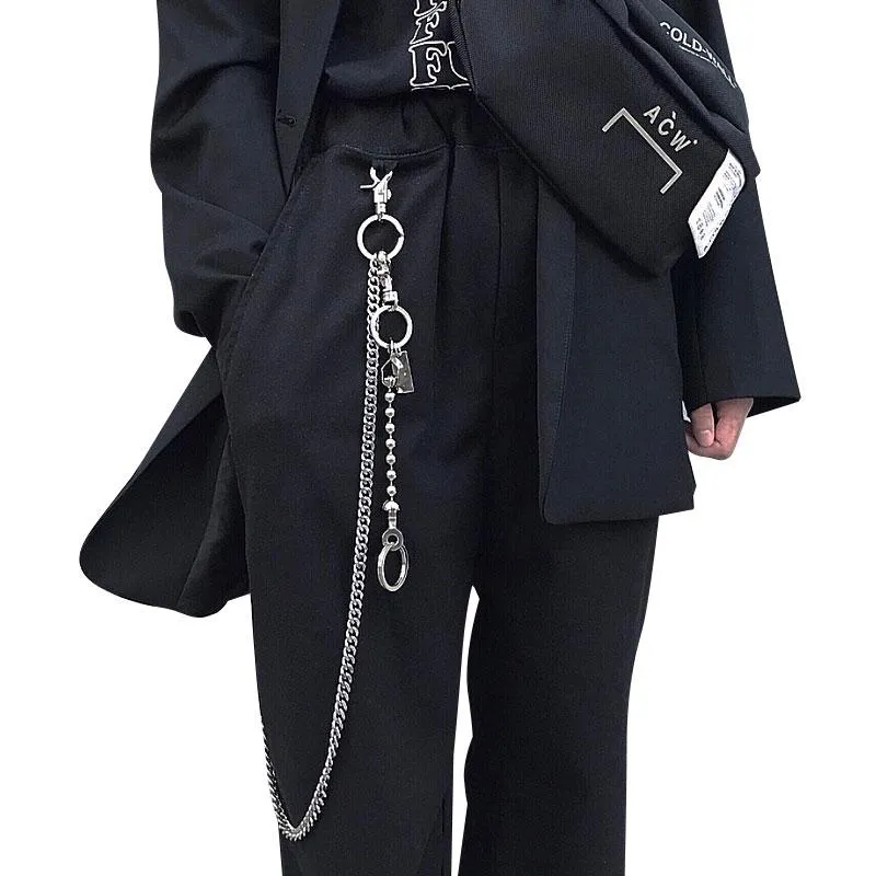 Fashion Men's Women's Self Defense Long Hip Hop Pants Chain Biker Wallet Chain For Men