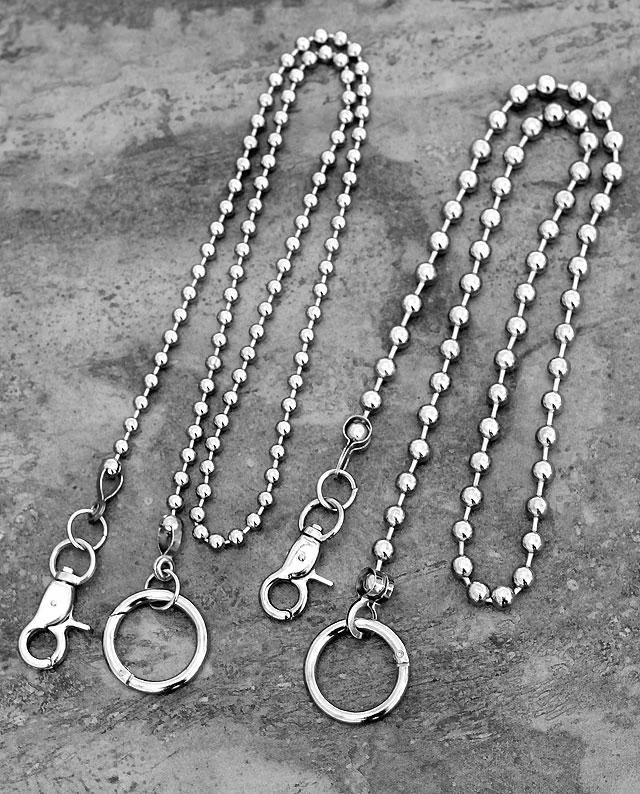 Fashion  Men's Women's Silver Bead Long Biker Wallet Chain Pants Chain For Men