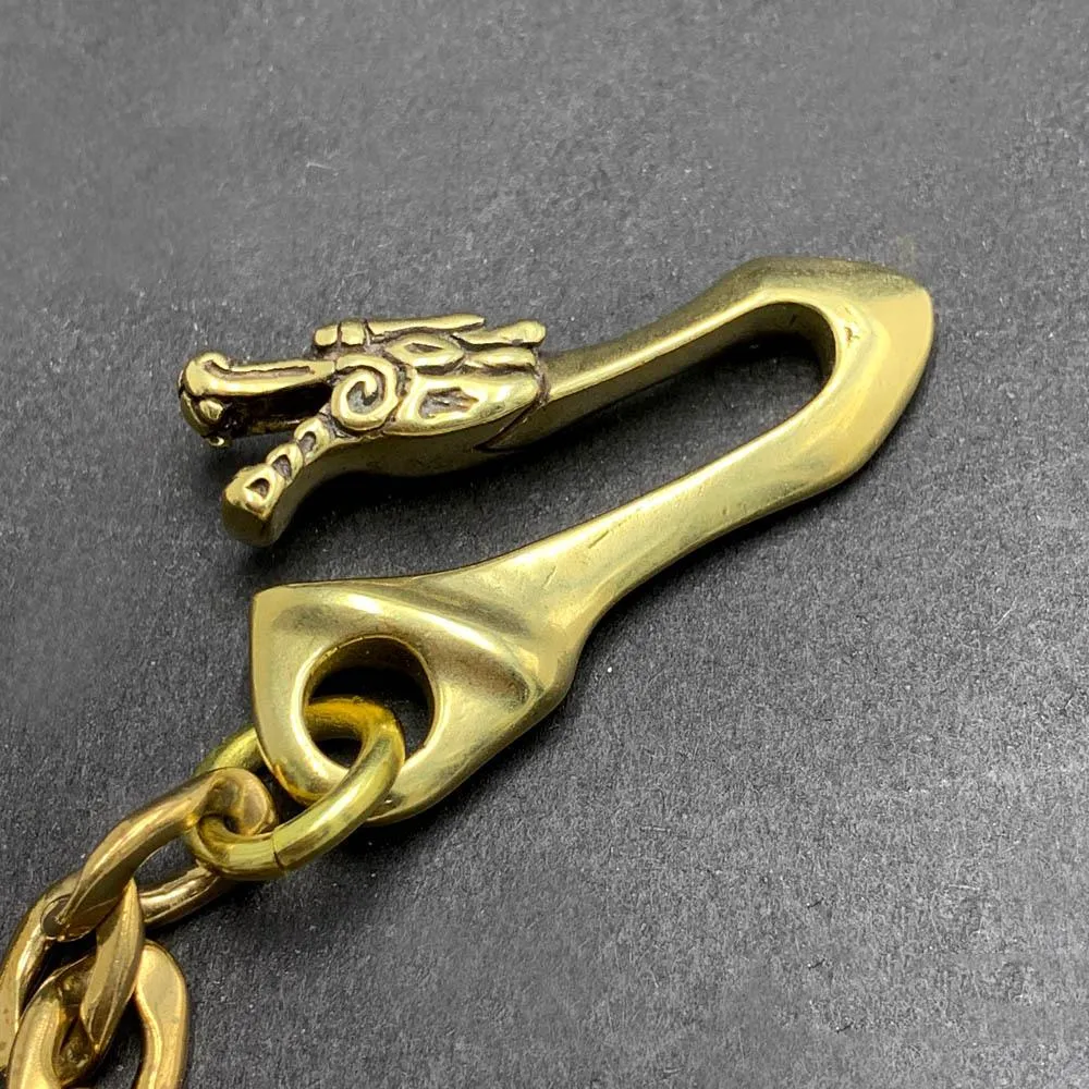 Fashion Pure Brass 18" Dragon Hooks Pants Chain Wallet Chain Motorcycle Wallet Chain for Men
