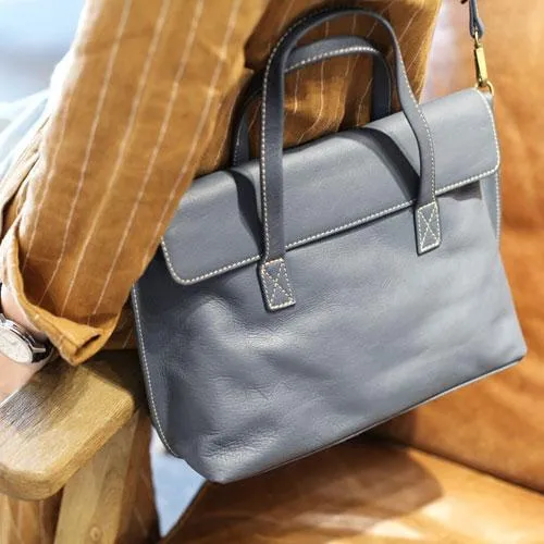 Fashion Womens Gray Leather Handbags Work Bag Womens Gray Shoulder Bags Crossbody Bag For Work