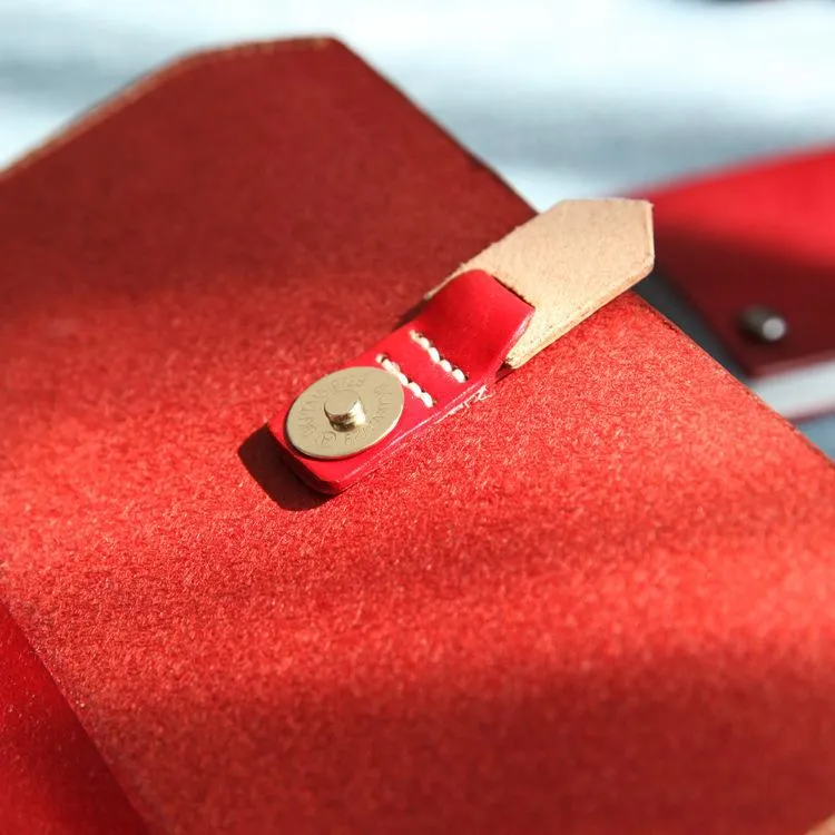 Fashion Womens Red Leather Flap Over Handbag Purse Handmade Square Crossbody Bag Shoulder Bag Purse