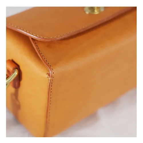 Fashion Womens Tan Leather Mini Cube Shoulder Bag Square Green Crossbody Bag Purse for Girls