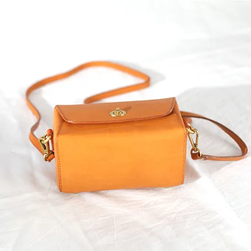 Fashion Womens Tan Leather Mini Cube Shoulder Bag Square Green Crossbody Bag Purse for Girls
