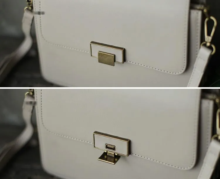 Fashion Womens White Leather Satchel Shoulder Bag Envelope Crossbody Bags Side Purses for Ladies