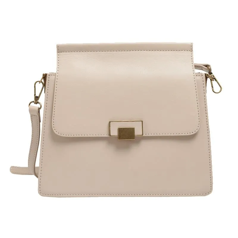 Fashion Womens White Leather Satchel Shoulder Bag Envelope Crossbody Bags Side Purses for Ladies