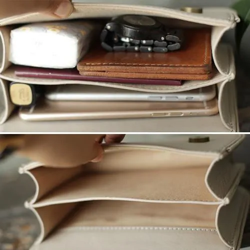 Fashiong Womens White Leather Handbag Shoulder Bag Crossbody Bag Blue Top Handle Satchel Purse for Ladeis
