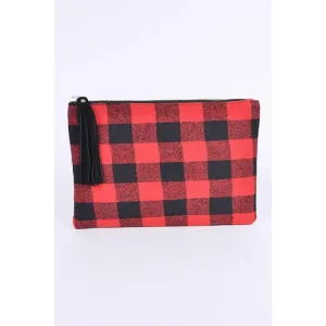 FASHNZFAB Buffalo Check Large Envelope Clutch