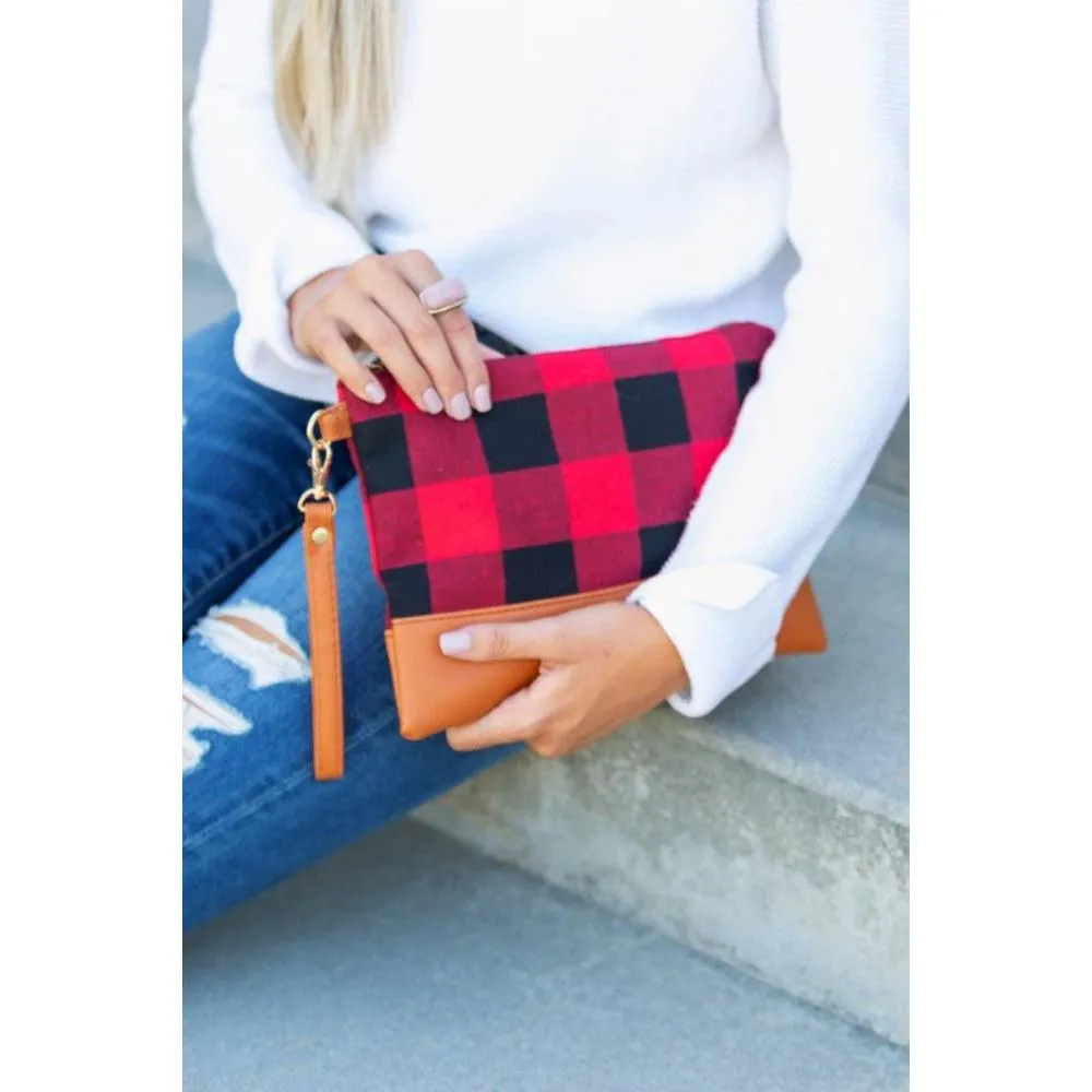 FASHNZFAB Buffalo Plaid Clutch