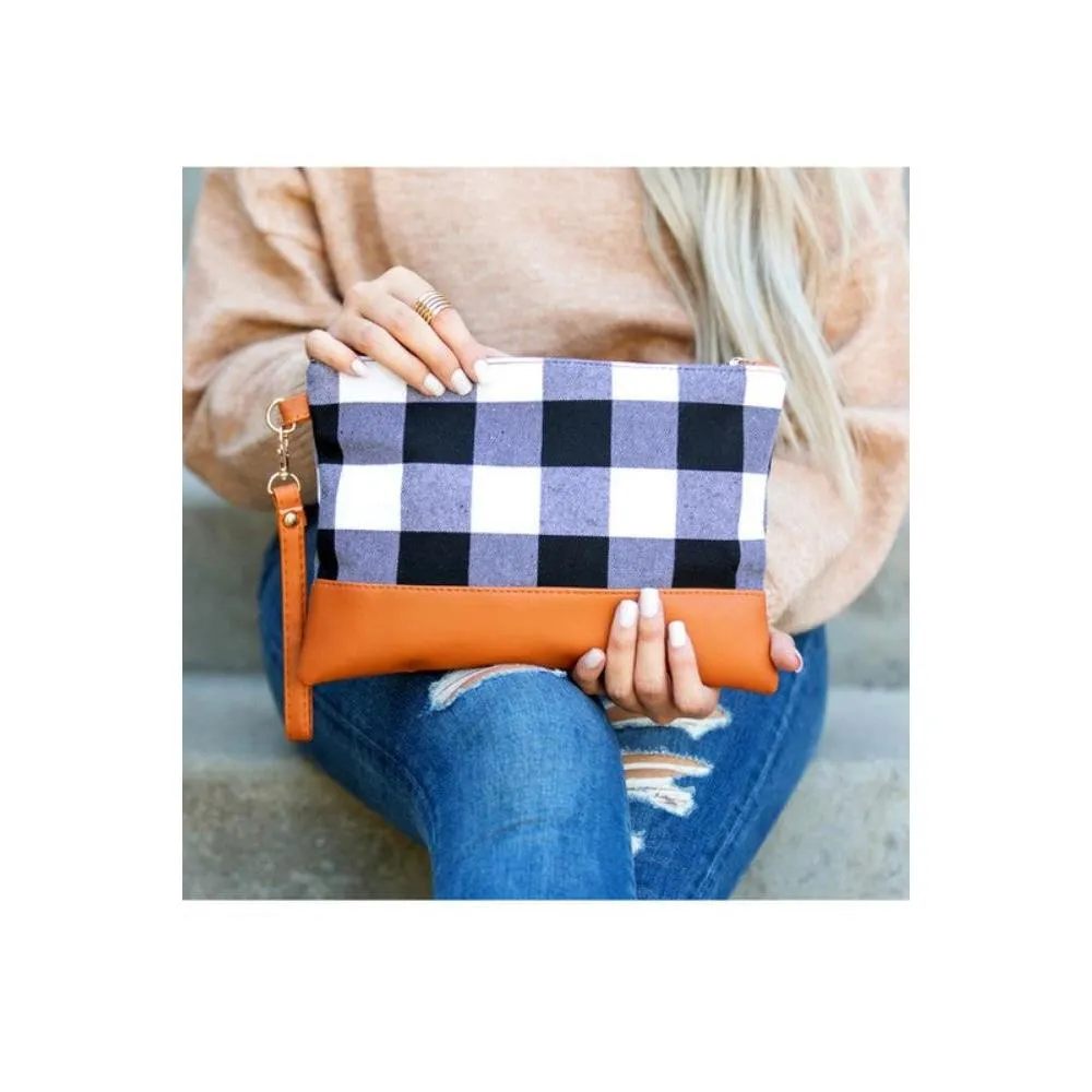 FASHNZFAB Buffalo Plaid Clutch