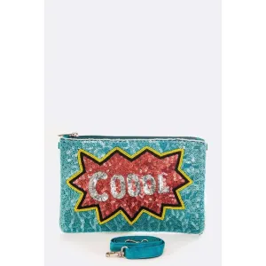 FASHNZFAB Cool Iconic Sequins Convertible Clutch Bag