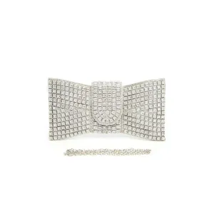 FASHNZFAB Rhinestone Bowtie Iconic Clutch Bag