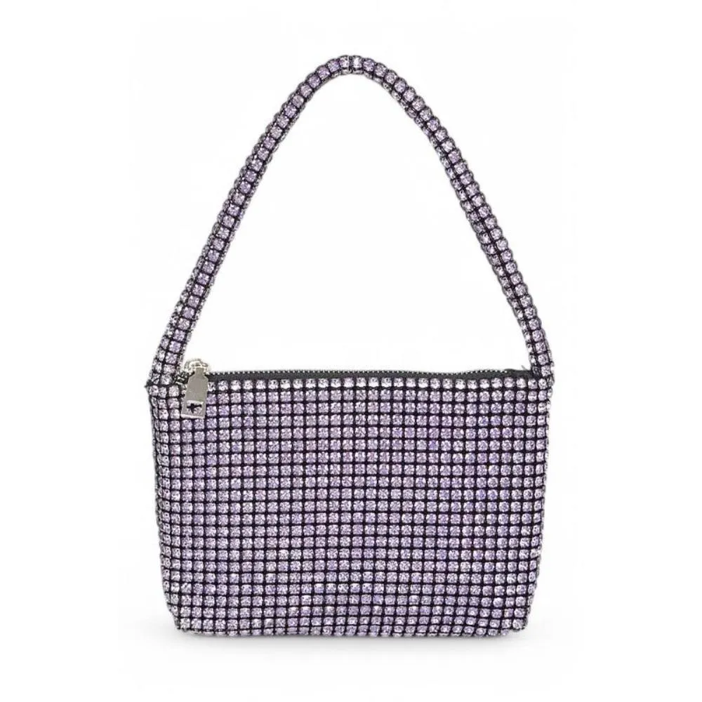 FASHNZFAB Rhinestone Iconic Soft Clutch Swing Bag
