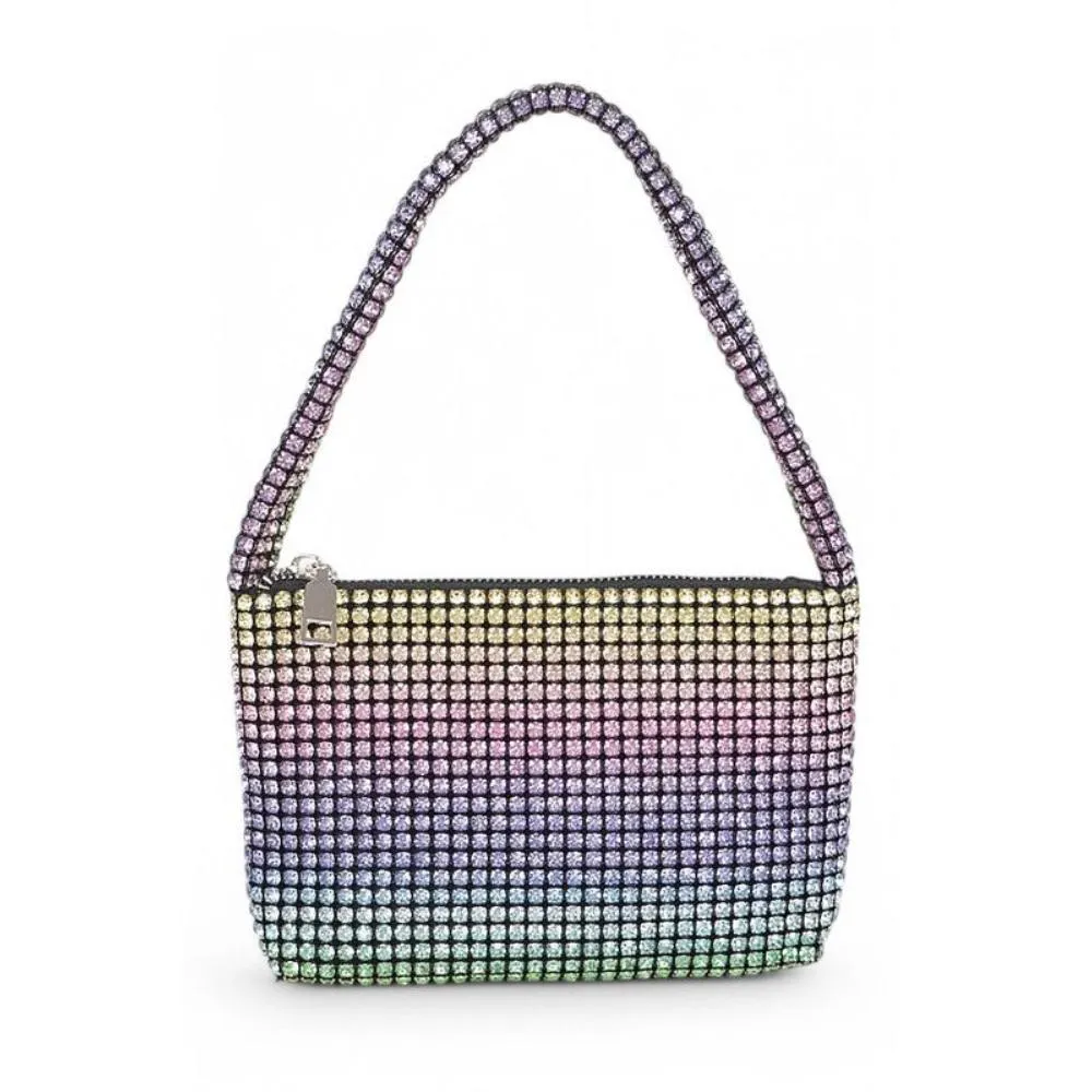 FASHNZFAB Rhinestone Iconic Soft Clutch Swing Bag